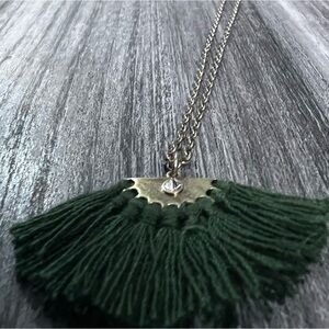 Elegant Green Tassel Necklace